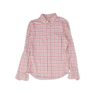 Faherty Mens Peach Pink Plaid Button Down Shirt Long Sleeve Casual Everyday Wear
